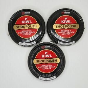 NEW Kiwi Black Shoe Polish for Leather 32g, 3-pack